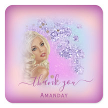 Princesa de 16 anos doce agradecimento glitter azu