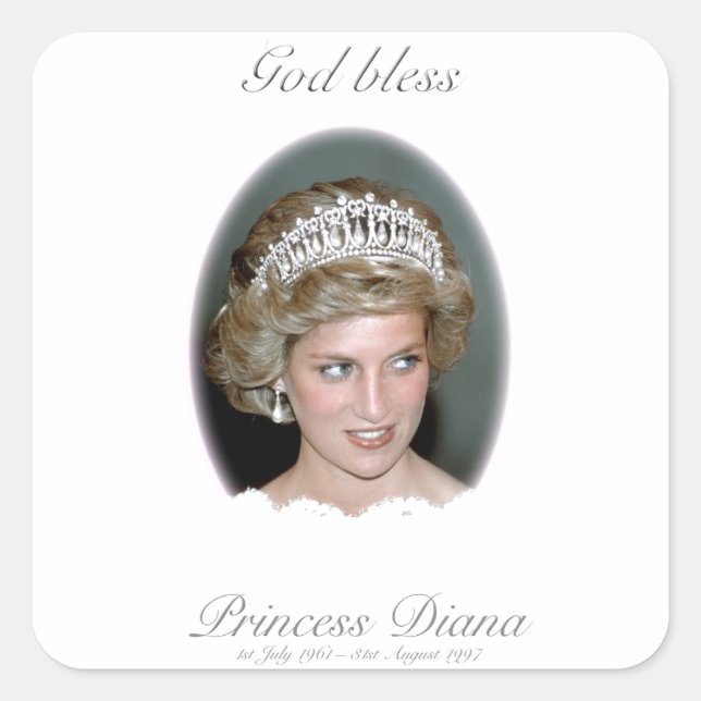 Adesivo Quadrado Princesa deus abençoe Diana (Frente)
