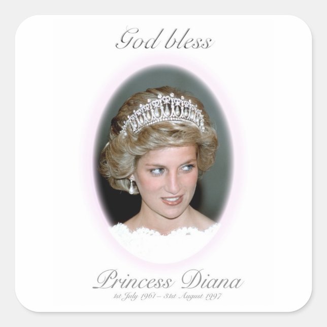 Adesivo Quadrado Princesa deus abençoe Diana (Frente)