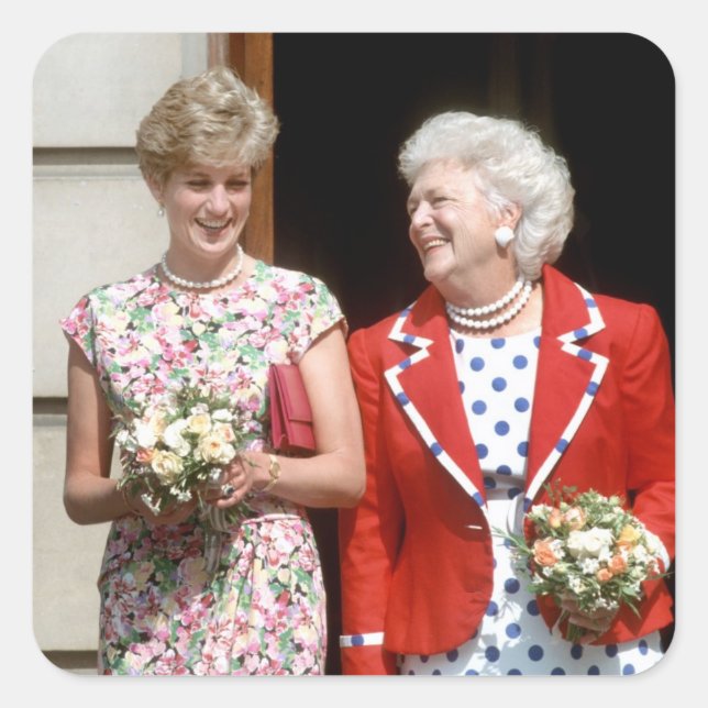 Adesivo Quadrado Princesa Diana-Barbara Bush (Frente)