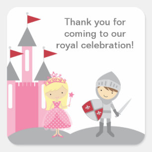 Adesivo Quadrado Princesa e Knight Stickers