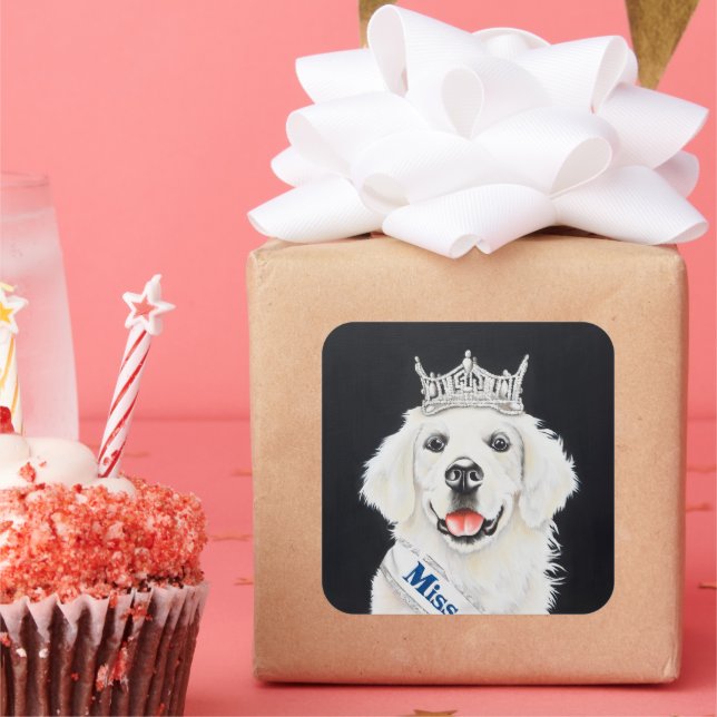 Adesivo Quadrado Princesa Inglesa Retriever (Festa)