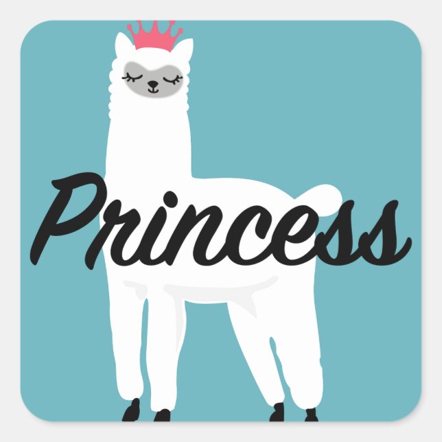 Adesivo Quadrado Princesa Lama Design - Stickers Quadrados (Frente)