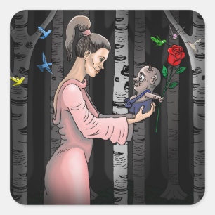 Adesivo Quadrado Princesa Romântica