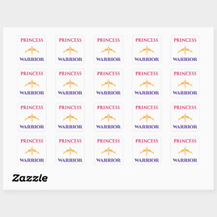 Adesivo Quadrado Princesa Warrior Stickers