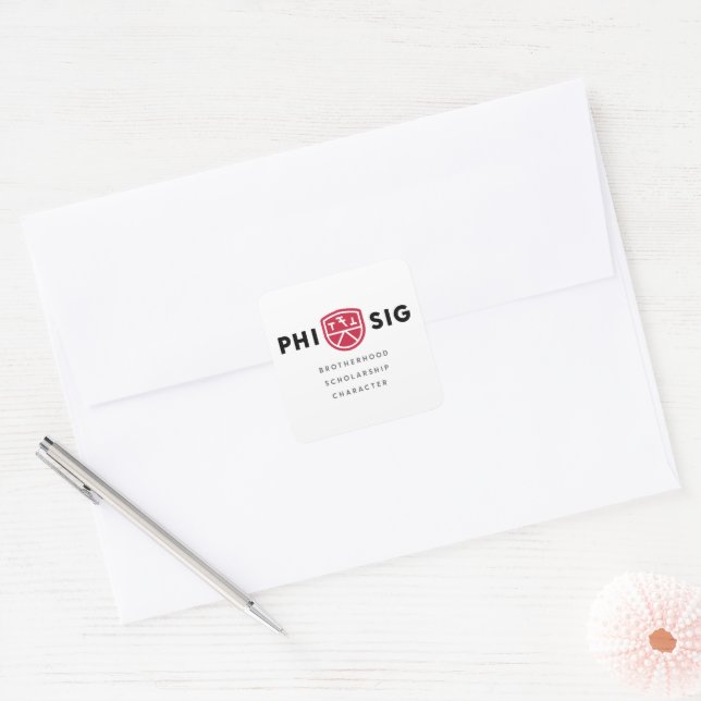 Adesivo Quadrado Princípios da Phi Sigma Kappa (Envelope)