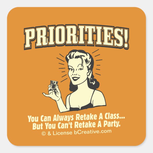 Adesivo Quadrado Prioridades: você sempre pode refazer uma classe (Frente)