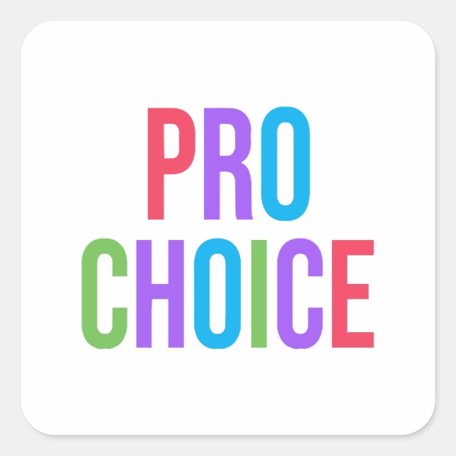 Adesivo Quadrado Pro-Choice Roe contra Direitos Feministas Wade (Frente)