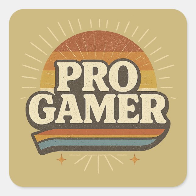 Adesivo Quadrado PRO GAMER — Crachá de solários vencidos (Frente)