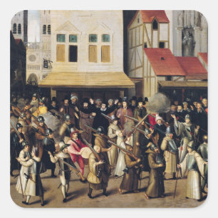 Adesivo Quadrado Procissão da liga santamente em 1590