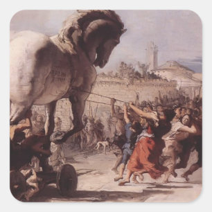 Adesivo Quadrado Procissão de Giovanni Tiepolo- do Trojan Horse