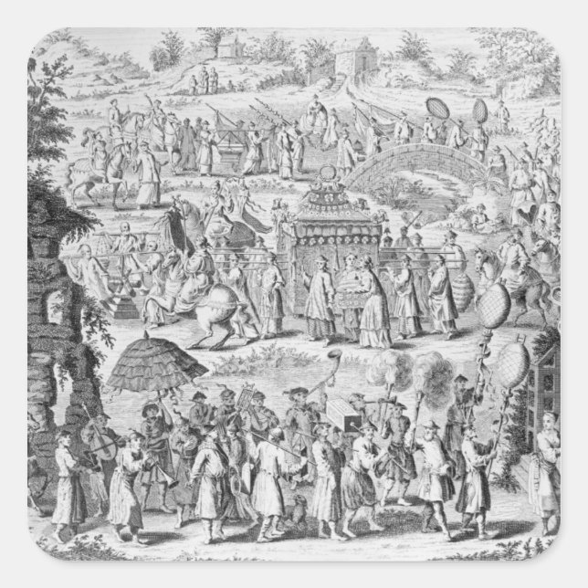 Adesivo Quadrado Procissão de uma noiva que vai para casa (Frente)