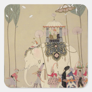 Adesivo Quadrado Procissão imperial (litho da cor)