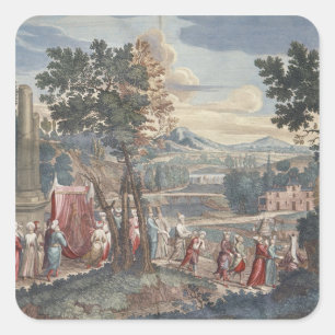 Adesivo Quadrado Procissão turca do casamento, 1712-13