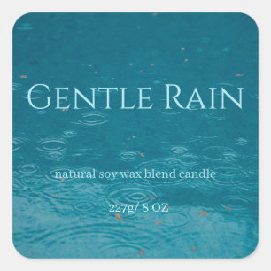 Adesivo Quadrado Produto de Chuva Suave Editável