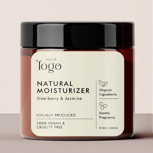 Adesivo Quadrado Produto de Cuidados com a Pele Bege Neutro Minimal