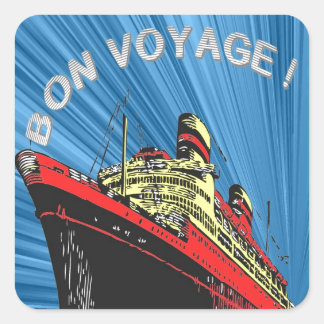 Adesivo Quadrado Produto de Design de Viagem de Deco de Arte Retroa