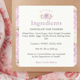 Adesivo Quadrado Produto de Ingredientes Florais Rosa Empoeirado de