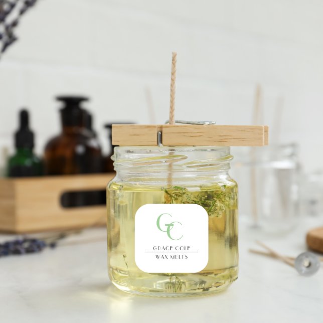 Adesivo Quadrado Produto para empresas de velas brancas e pretas de (Criador carregado)