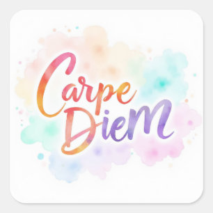 Adesivo Quadrado Produtos com design de carpe diem
