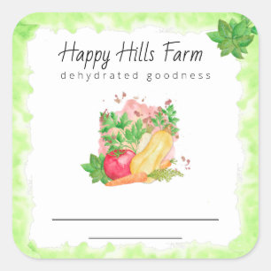 Adesivo Quadrado *~* Produtos hortícolas vegetais vegetais desidrat