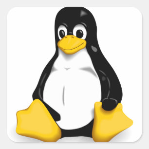 Adesivo Quadrado Produtos Linux Tux