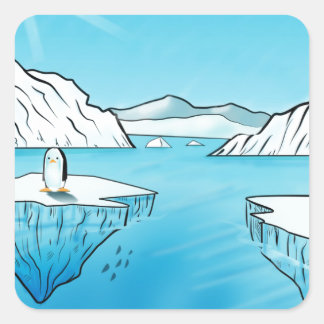 Adesivo Quadrado Produtos para pinguins