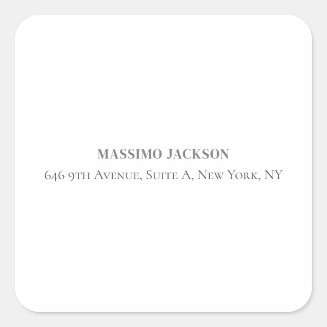 Adesivo Quadrado Professional elegant modern minimalist add name (Frente)