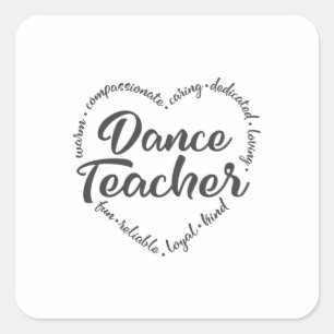 Adesivo Quadrado Professor de dança, professor de balé