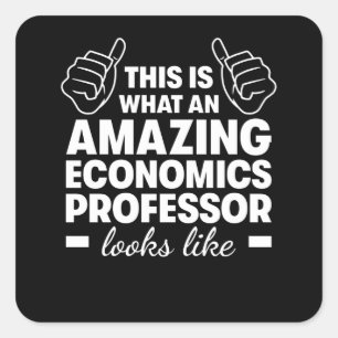 Adesivo Quadrado Professor de Economia Incrível