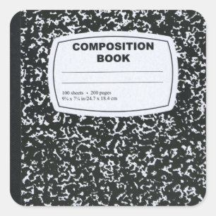 Adesivo Quadrado Professor de Estudante de Livro de Composição