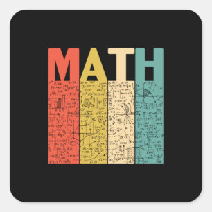 Adesivo Quadrado Professor de Matemática Vintage Definição de Ma