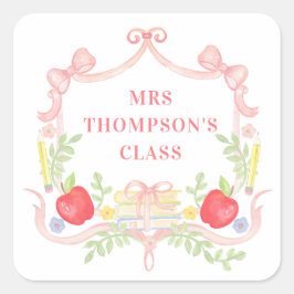Adesivo Quadrado Professor Personalizado | Crest De Sala De Aula