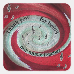 Adesivo Quadrado Professora De Música Obrigado Sua Excelente Aprec