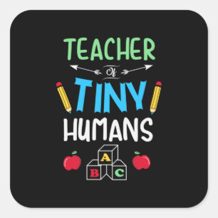 Adesivo Quadrado Professora Dotada Professora Minúscula Humana