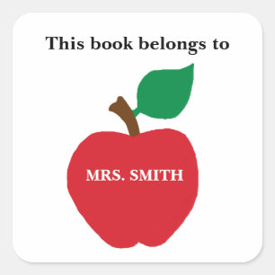 Adesivo Quadrado Professora Este Livro Pertence à Sra. Stickers