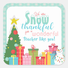 Adesivo Quadrado Professores agradecidos por neve Obrigado