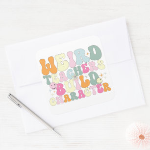 Adesivo Quadrado Professores Estranhos Construem Ensino de Personag