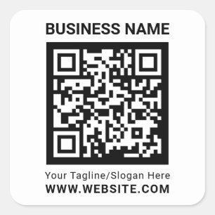 Adesivo Quadrado Profissional de código QR personalizado mínimo m