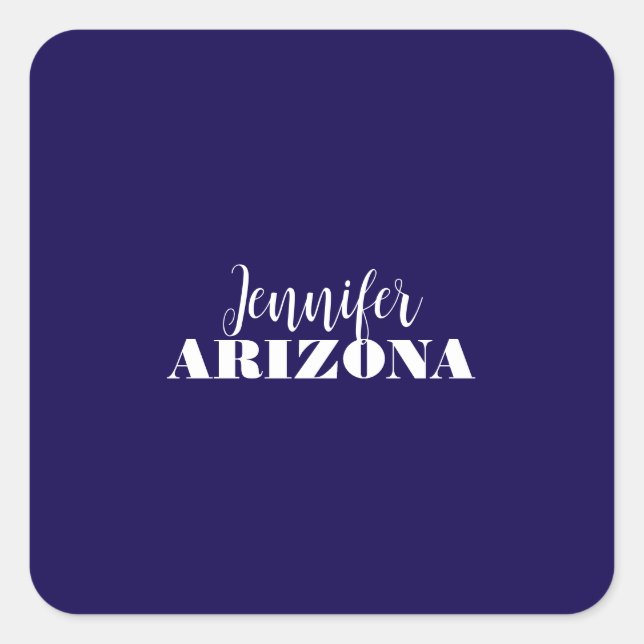 Adesivo Quadrado Profissional elegante moderno minimalista azul esc (Frente)