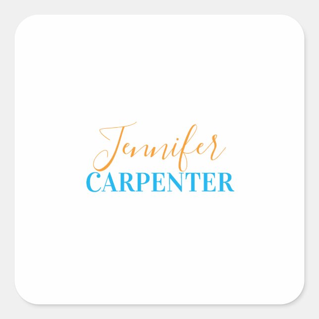 Adesivo Quadrado Profissional elegante moderno minimalista simples (Frente)