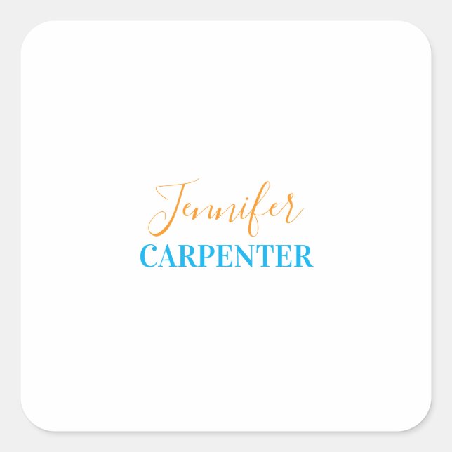 Adesivo Quadrado Profissional elegante moderno minimalista simples  (Frente)