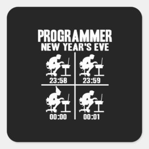 Adesivo Quadrado Programador de Ano Novo