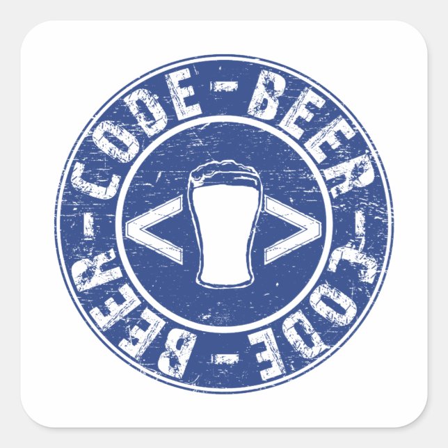 Adesivo Quadrado Programador De Código E Cerveja (Frente)