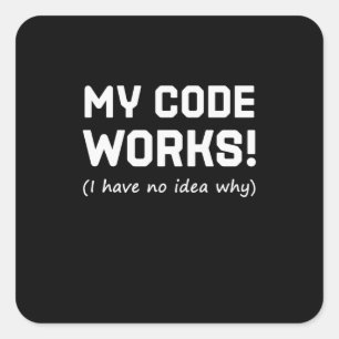 Adesivo Quadrado Programador Meu Código Funciona