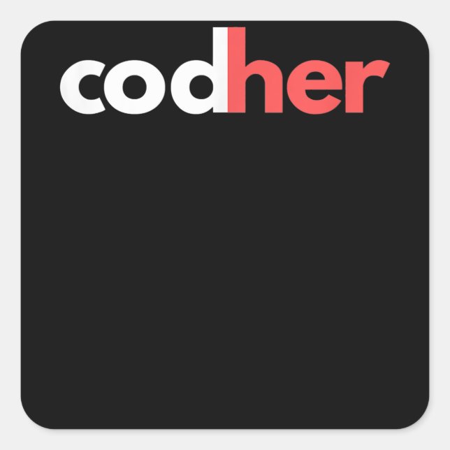 Adesivo Quadrado Programadora da Codher Women Stem Engenheiro Amant (Frente)