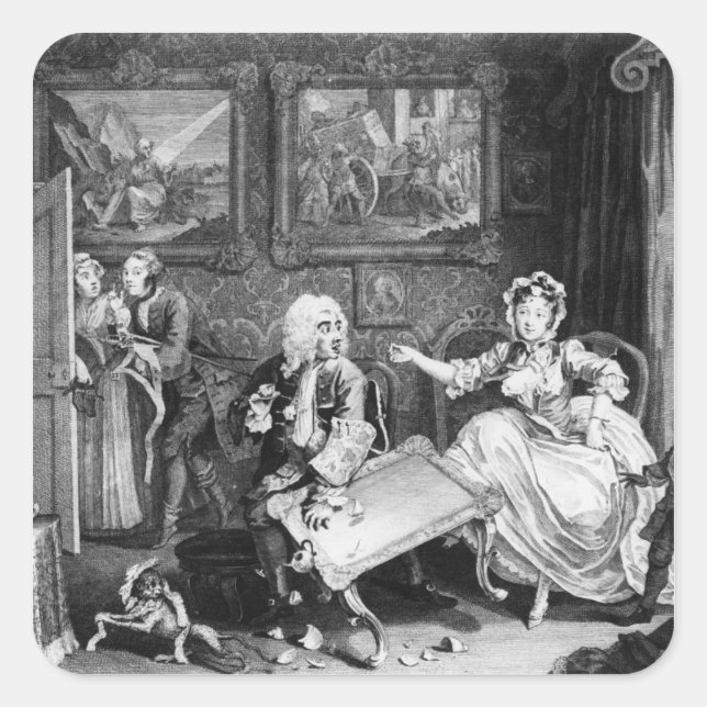 Adesivo Quadrado Progresso de Harlot, prato II, Quarrels (Frente)