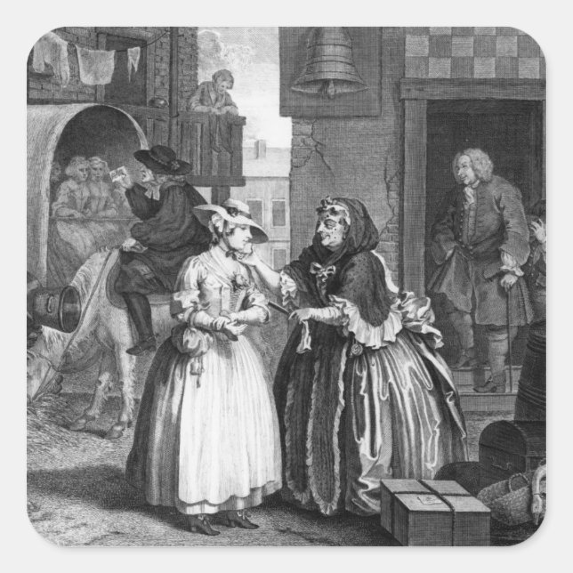 Adesivo Quadrado Progresso de Um Harlot (Frente)