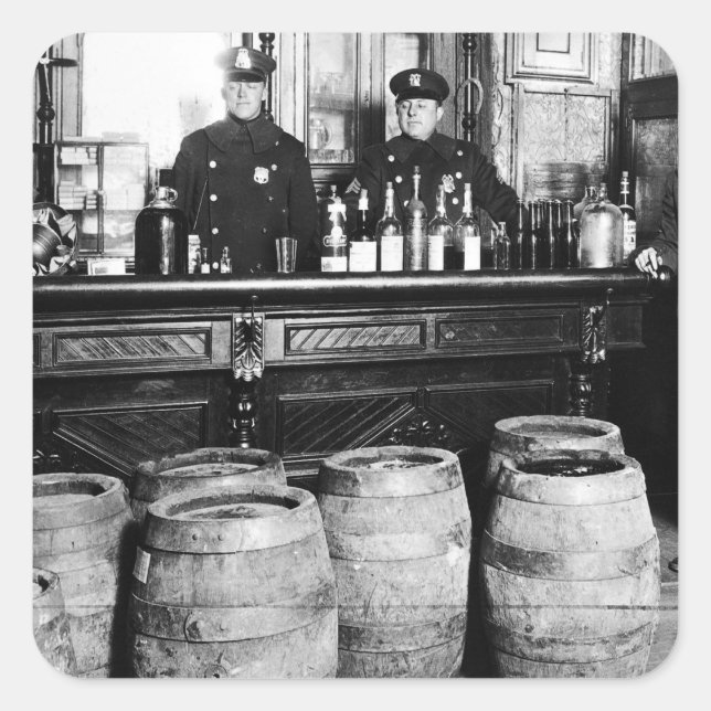 Adesivo Quadrado Proibição - Bootlegger de Raid Policial Falante -  (Frente)