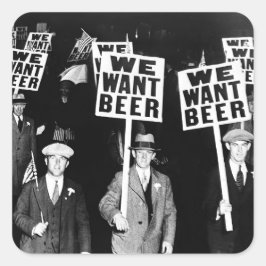 Adesivo Quadrado Proibição da cerveja Protesto à Fotografia Vintage